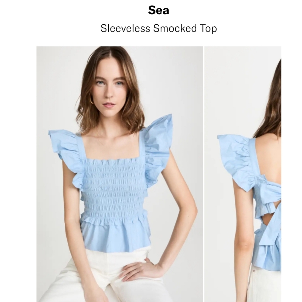 Sea New York Sleeveless Smocked Top